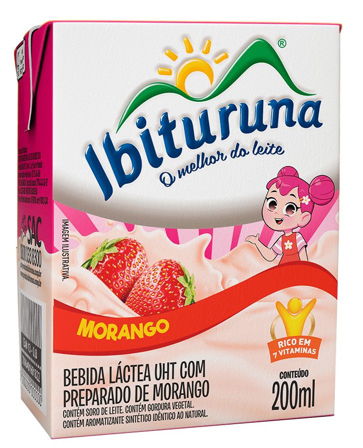 Bebida láctea Ibituruna Morango 200ml