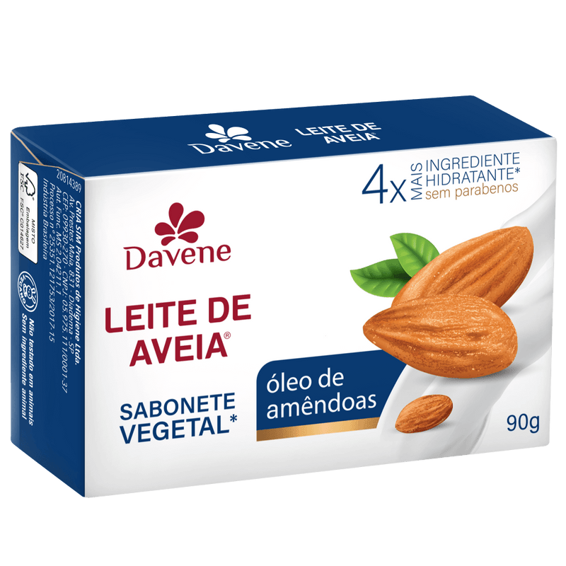 Sabonete Leite de Aveia Óleo de Amêndoas 90g