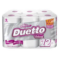 Papel Higiênico Duetto Velvet Folha Dupla 30mt C/12 rolos